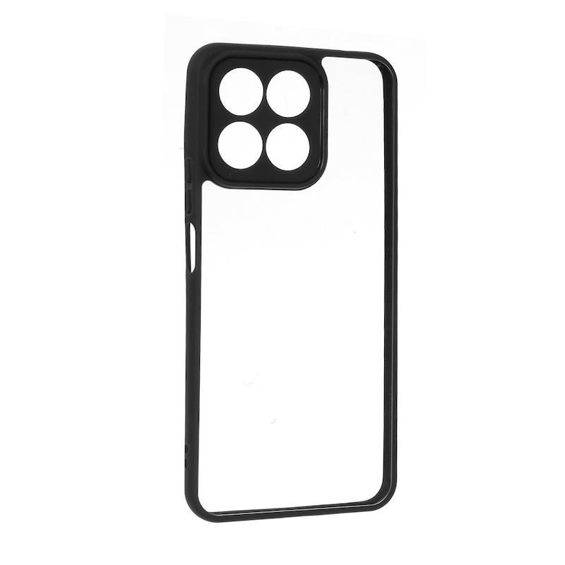 قاب گوشی Honor X7C آنر پشت طلقی شفاف دور سیلیکونی مشکی کد 180073