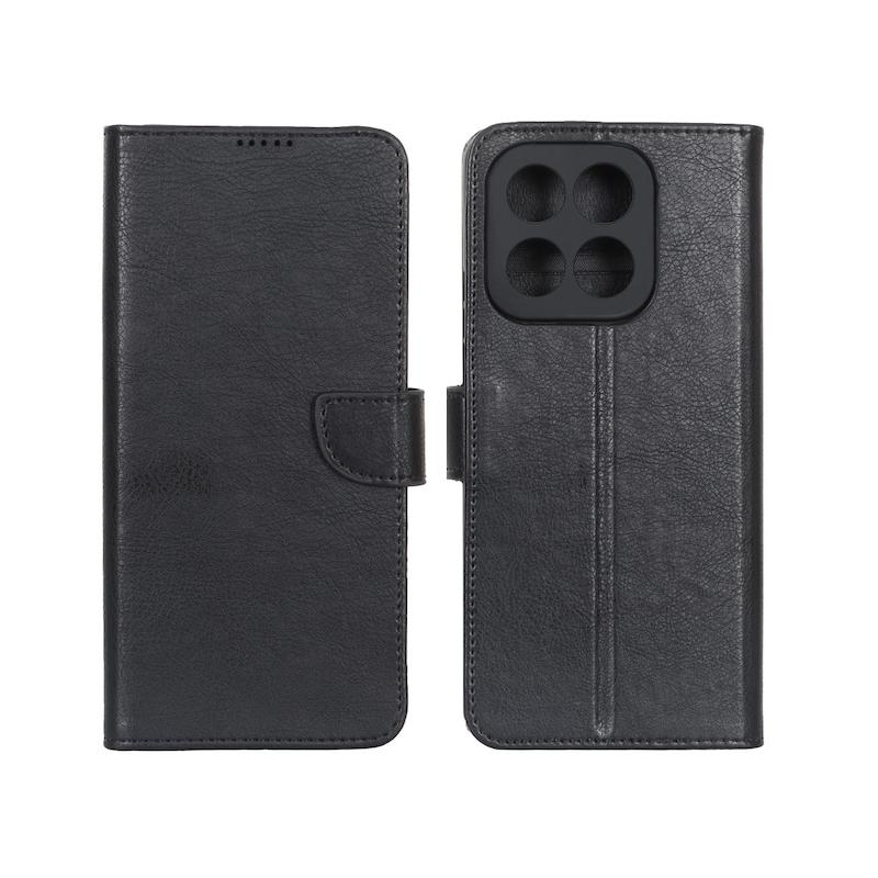 کیف گوشی Honor X7D آنر مگنتی طرح چرم کتابی محافظ لنزدار مشکی کد 180080