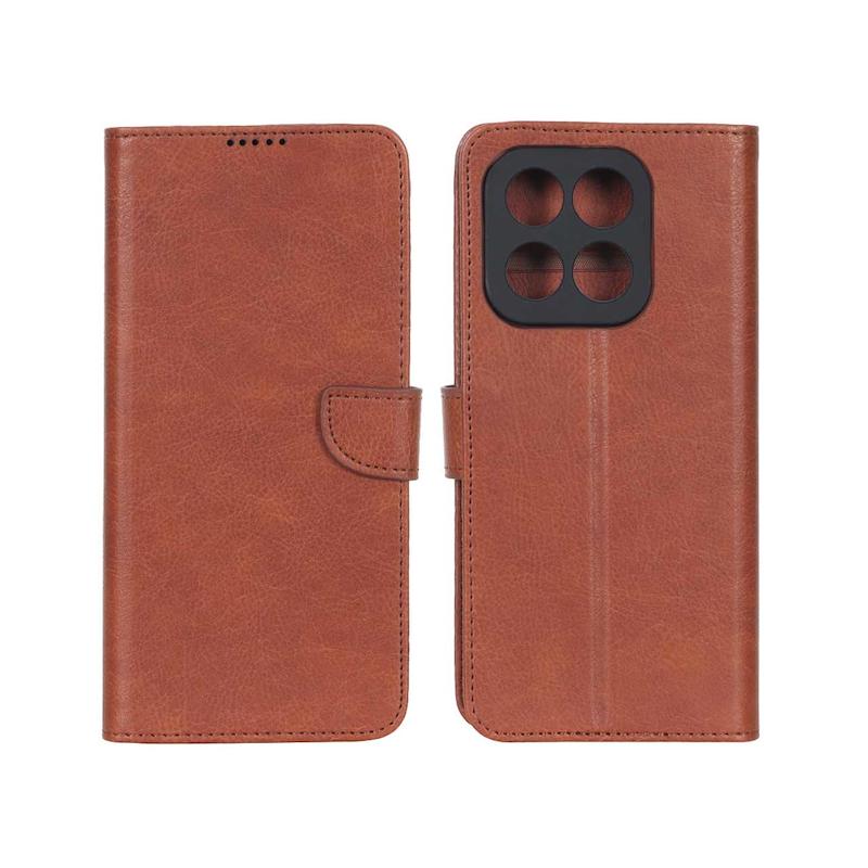 کیف گوشی Honor X7D آنر مگنتی طرح چرم کتابی محافظ لنزدار قهوه ای کد 180083