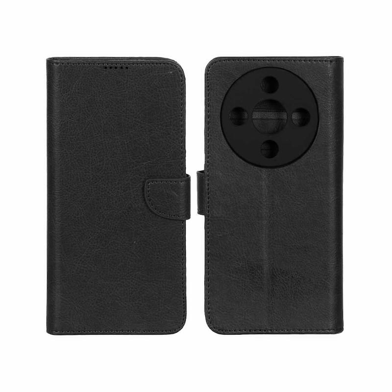 کیف گوشی Honor X9D آنر مگنتی طرح چرم کتابی محافظ لنزدار مشکی کد 180100