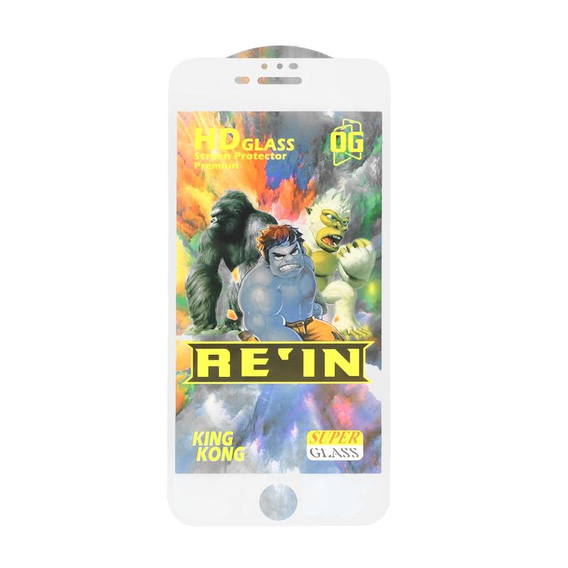 گلس گوشی iPhone 6 Plus - 6S Plus - iPhone 7 Plus - 8 Plus آیفون شیشه ای فول کاور Rein HD OG FULL Cover اورجینال سفید کد 180106