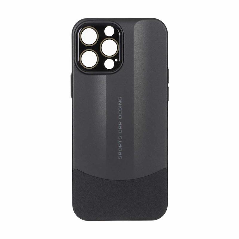 قاب گوشی iPhone 13 Pro Max آیفون اورجینال Sport Car Design HARD چرمی یونیک کیس Unique Case محافظ لنز دار شیشه ای مشکی کد 180147