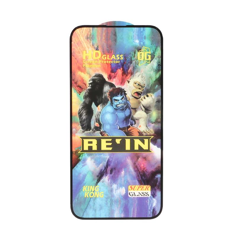 گلس گوشی iPhone 14 Pro Max آیفون شیشه ای فول کاور Rein HD OG FULL Cover اورجینال مشکی کد 180149