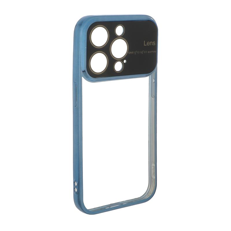قاب گوشی iPhone 15 Pro آیفون الکتروپلیتینگ ژله ای شفاف اورجینال Camera Lens محافظ لنز دار سرمه ای کد 180155