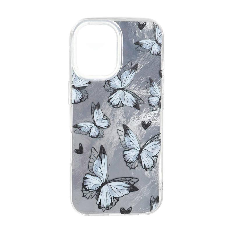قاب گوشی iPhone 16 آیفون IMD لیزری لاکچری سخت HARD طرح پروانه کیوت کد 180169