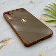قاب گوشی Galaxy A16 سامسونگ PVD طرح کربن Porsche ضد خش پشت گلس شیشه ای محافظ لنزدار قهوه ای کد 163295