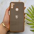 قاب گوشی Galaxy A11 - M11 سامسونگ PVD طرح کربن Porsche ضد خش پشت گلس شیشه ای محافظ لنزدار قهوه ای کد 163306