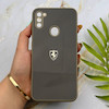 قاب گوشی Galaxy A11 - M11 سامسونگ PVD طرح کربن Porsche ضد خش پشت گلس شیشه ای محافظ لنزدار خاکستری کد 163309