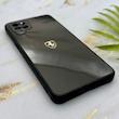قاب گوشی Galaxy A12 - M12 سامسونگ PVD طرح کربن Porsche ضد خش پشت گلس شیشه ای محافظ لنزدار مشکی کد 163311