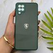 قاب گوشی Galaxy A12 - M12 سامسونگ PVD طرح کربن Porsche ضد خش پشت گلس شیشه ای محافظ لنزدار سبز کد 163312