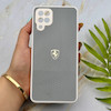 قاب گوشی Galaxy A12 - M12 سامسونگ PVD طرح کربن Porsche ضد خش پشت گلس شیشه ای محافظ لنزدار طوسی کد 163313