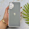 قاب گوشی Galaxy A13 4G سامسونگ PVD طرح کربن Porsche ضد خش پشت گلس شیشه ای محافظ لنزدار طوسی کد 163320