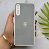 قاب گوشی Galaxy A30S - A50S - A50 سامسونگ PVD طرح کربن Porsche ضد خش پشت گلس شیشه ای محافظ لنزدار طوسی کد 163321