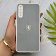 قاب گوشی Galaxy A30S - A50S - A50 سامسونگ PVD طرح کربن Porsche ضد خش پشت گلس شیشه ای محافظ لنزدار طوسی کد 163321