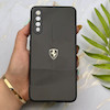 قاب گوشی Galaxy A30S - A50S - A50 سامسونگ PVD طرح کربن Porsche ضد خش پشت گلس شیشه ای محافظ لنزدار مشکی کد 163324