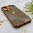 قاب گوشی Redmi 15C - Poco C85 شیائومی PVD طرح کربن Porsche ضد خش پشت گلس شیشه ای محافظ لنزدار قهوه ای کد 163326