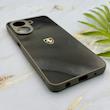 قاب گوشی Redmi A5 - Poco C71 شیائومی PVD طرح کربن Porsche ضد خش پشت گلس شیشه ای محافظ لنزدار خاکستری کد 163332