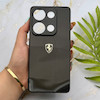 قاب گوشی Redmi Note 13 Pro 4G - Poco M6 Pro 4G شیائومی PVD طرح کربن Porsche ضد خش پشت گلس شیشه ای محافظ لنزدار مشکی کد 163340
