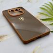 قاب گوشی Redmi Note 14 Pro 4G شیائومی PVD طرح کربن Porsche ضد خش پشت گلس شیشه ای محافظ لنزدار قهوه ای کد 163343