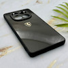 قاب گوشی Redmi Note 14 Pro 4G شیائومی PVD طرح کربن Porsche ضد خش پشت گلس شیشه ای محافظ لنزدار مشکی کد 163347