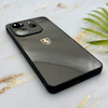 قاب گوشی Redmi Note 14 4G شیائومی PVD طرح کربن Porsche ضد خش پشت گلس شیشه ای محافظ لنزدار مشکی کد 163348