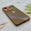قاب گوشی Redmi Note 14 4G شیائومی PVD طرح کربن Porsche ضد خش پشت گلس شیشه ای محافظ لنزدار قهوه ای کد 163352