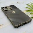 قاب گوشی Redmi Note 13 4G شیائومی PVD طرح کربن Porsche ضد خش پشت گلس شیشه ای محافظ لنزدار خاکستری کد 163355