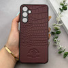 قاب گوشی Galaxy A16 سامسونگ Polo Design چرمی سخت محافظ لنزدار زرشکی کد 163238