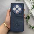 قاب گوشی Redmi 14C - Poco C75 - Redmi A4 شیائومی Polo Design چرمی سخت محافظ لنزدار سرمه ای کد 163251