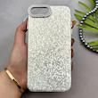 قاب گوشی iPhone 7 Plus - iPhone 8 Plus آیفون اورجینال لاکچری یونیک کیس شاین شطرنجی لنز نگین دار نقره ای کد 163182