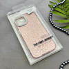 قاب گوشی iPhone 13 - iPhone 14 آیفون اورجینال لاکچری یونیک کیس شاین شطرنجی لنز نگین دار صورتی کد 163186