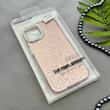 قاب گوشی iPhone 13 - iPhone 14 آیفون اورجینال لاکچری یونیک کیس شاین شطرنجی لنز نگین دار صورتی کد 163186