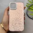 قاب گوشی iPhone 13 - iPhone 14 آیفون اورجینال لاکچری یونیک کیس شاین شطرنجی لنز نگین دار صورتی کد 163186
