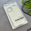 قاب گوشی iPhone 13 - iPhone 14 آیفون اورجینال لاکچری یونیک کیس شاین شطرنجی لنز نگین دار نقره ای کد 163188