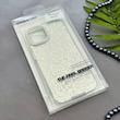 قاب گوشی iPhone 13 - iPhone 14 آیفون اورجینال لاکچری یونیک کیس شاین شطرنجی لنز نگین دار نقره ای کد 163188