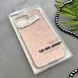 قاب گوشی iPhone 13 Pro Max آیفون اورجینال لاکچری یونیک کیس شاین شطرنجی لنز نگین دار صورتی کد 163197