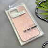 قاب گوشی iPhone 15 Pro Max آیفون اورجینال لاکچری یونیک کیس شاین شطرنجی لنز نگین دار صورتی کد 163198