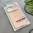 قاب گوشی iPhone 15 Pro Max آیفون اورجینال لاکچری یونیک کیس شاین شطرنجی لنز نگین دار صورتی کد 163198