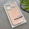 قاب گوشی iPhone 16 Pro Max آیفون اورجینال لاکچری یونیک کیس شاین شطرنجی لنز نگین دار صورتی کد 163203