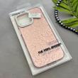 قاب گوشی iPhone 16 Pro Max آیفون اورجینال لاکچری یونیک کیس شاین شطرنجی لنز نگین دار صورتی کد 163203
