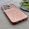 قاب گوشی iPhone 16 Pro آیفون اورجینال لاکچری یونیک کیس شاین شطرنجی لنز نگین دار صورتی کد 163204