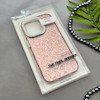 قاب گوشی iPhone 16 Pro آیفون اورجینال لاکچری یونیک کیس شاین شطرنجی لنز نگین دار صورتی کد 163204