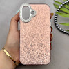 قاب گوشی iPhone 16 آیفون اورجینال لاکچری یونیک کیس شاین شطرنجی لنز نگین دار صورتی کد 163208