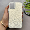 قاب گوشی iPhone 11 آیفون اورجینال لاکچری یونیک کیس شاین شطرنجی لنز نگین دار نقره ای کد 163212