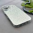 قاب گوشی iPhone 17 آیفون اورجینال لاکچری یونیک کیس شاین شطرنجی لنز نگین دار نقره ای کد 163213