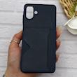 قاب گوشی Galaxy A07 سامسونگ چرمی دوخت جاکارتی دار کربنی Slim Wallet Case سرمه ای کد 164315