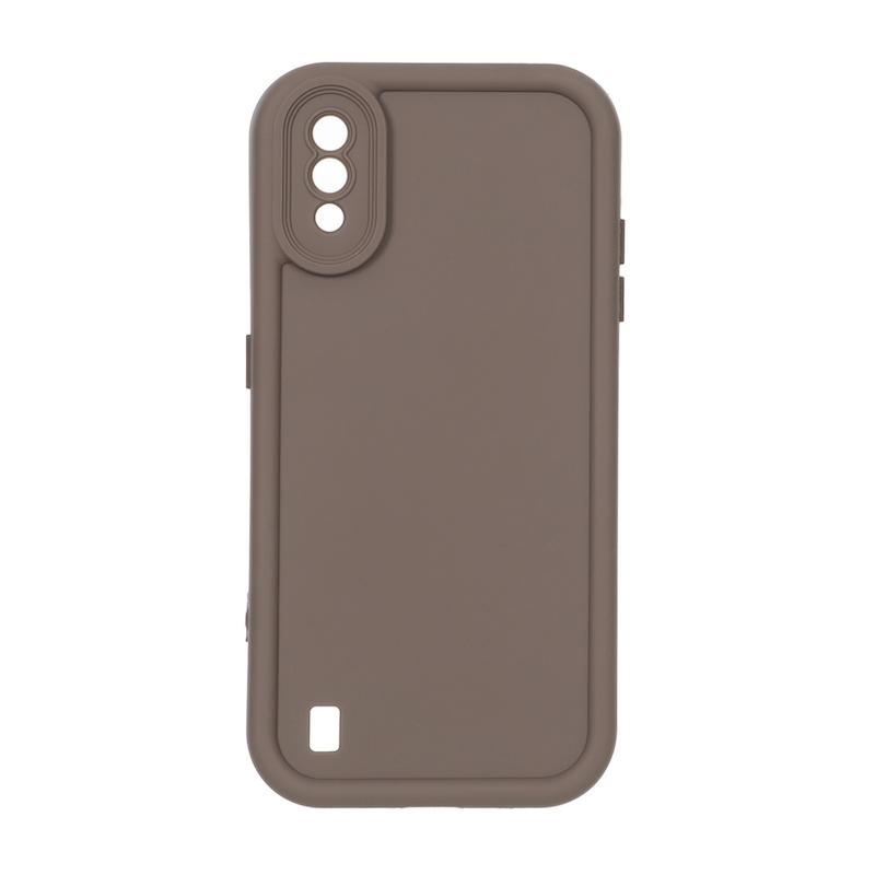 قاب گوشی Galaxy A01 - Galaxy M01 سامسونگ سیلیکونی ژله ای Solid محافظ لنزدار قهوه ای کد 180173