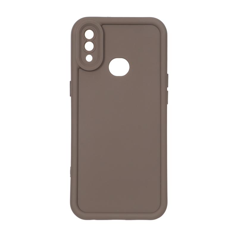 قاب گوشی Galaxy A10S سامسونگ طرح سیلیکونی Solid محافظ لنزدار قهوه ای کد E19-180180