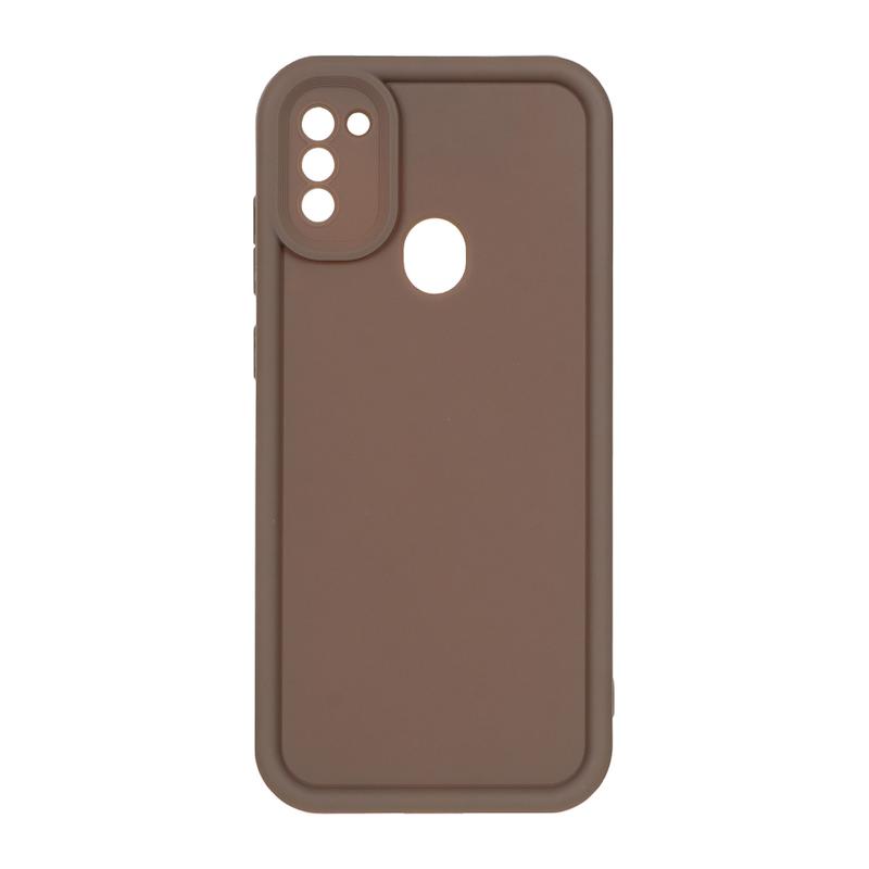 قاب گوشی Galaxy A11 - M11 سامسونگ طرح سیلیکونی Solid محافظ لنزدار قهوه ای کد 180181