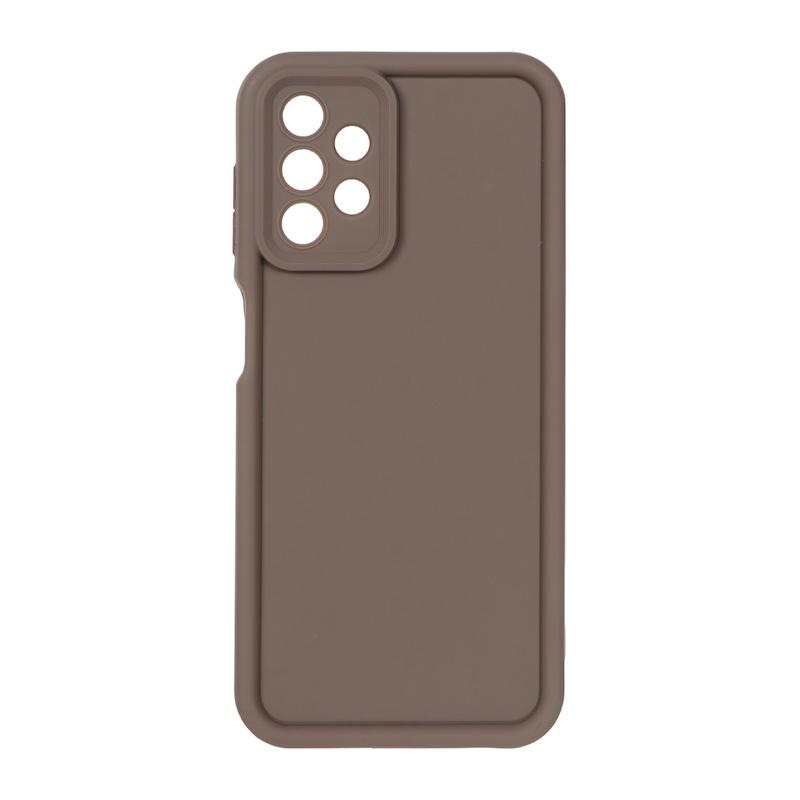 قاب گوشی Galaxy A13 4G سامسونگ طرح سیلیکونی Solid محافظ لنزدار قهوه ای کد 180183